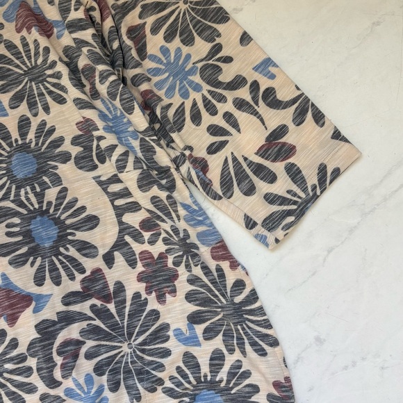 LOGO By Lori Goldstein 1X Ivory Multicolor Floral Midi Dress Modest Boho Relaxed - Picture 5 of 6